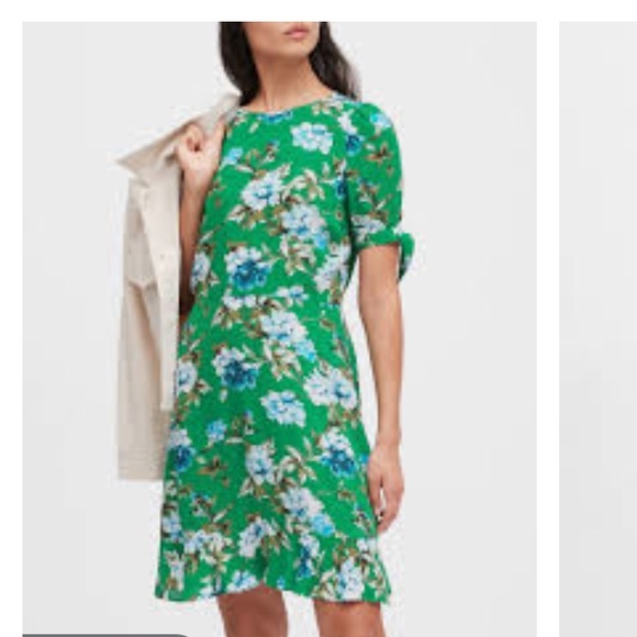 Banana Republic Puff Sleeve Mini Dress. Size 4. Floral Botan… - Picture 2 of 6